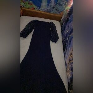 Long formal navy blue dress